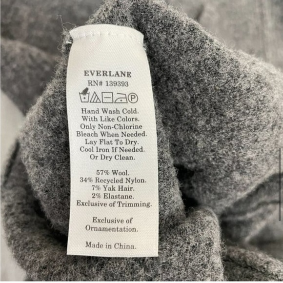 Everlane The Cozy Stretch Wide Leg Wool Blend Sweatpants Dark Gray - Picture 8 of 11